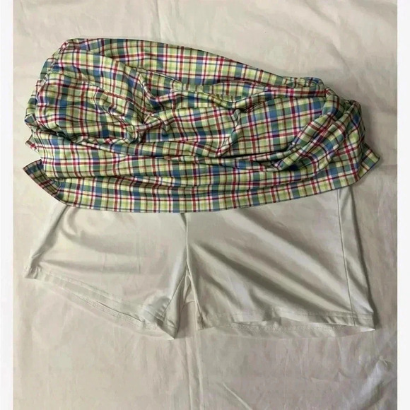 Greg Norman Yellow Plaid Golf Athletic Skort Size  Large - Picture 8 of 8